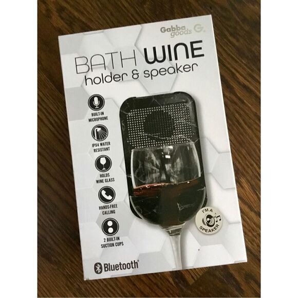 NEW Gabba Goods Bath Wine Holder & Speaker - Picture 1 of 5